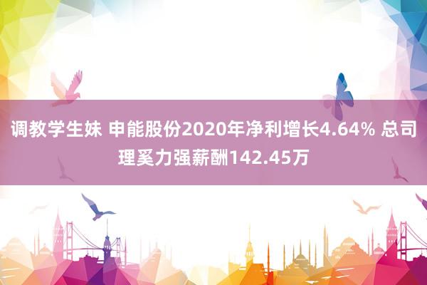 调教学生妹 申能股份2020年净利增长4.64% 总司理奚力强薪酬142.45万