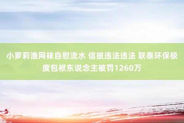 小萝莉渔网袜自慰流水 信披违法违法 联泰环保极度包袱东说念主被罚1260万