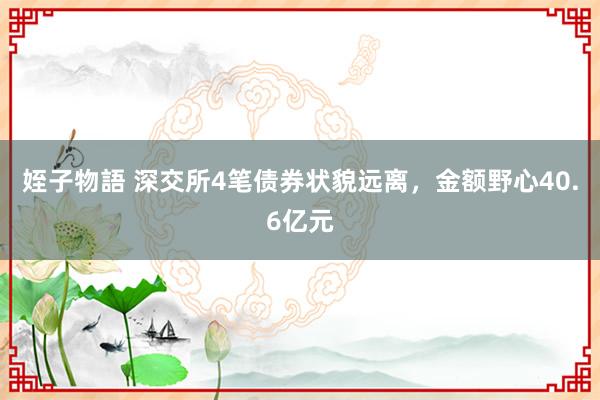 姪子物語 深交所4笔债券状貌远离，金额野心40.6亿元