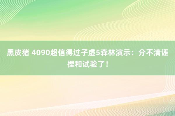 黑皮猪 4090超信得过子虚5森林演示：分不清诬捏和试验了！