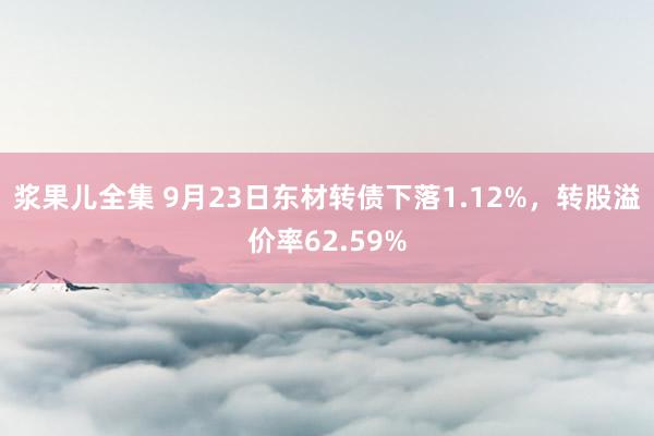 浆果儿全集 9月23日东材转债下落1.12%，转股溢价率62.59%