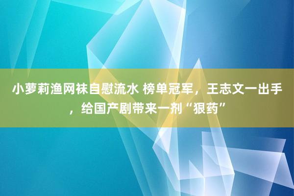 小萝莉渔网袜自慰流水 榜单冠军，王志文一出手，给国产剧带来一剂“狠药”