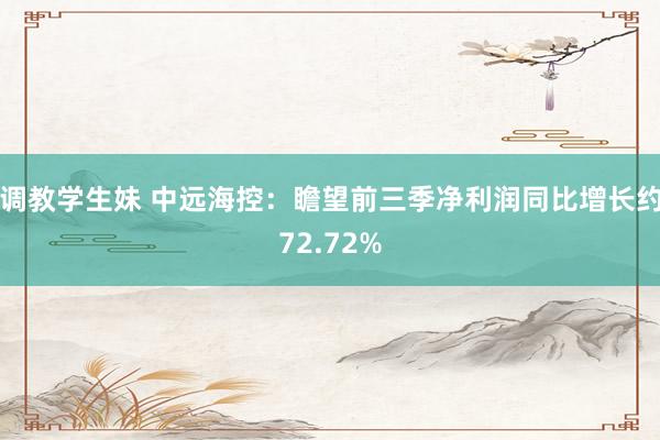 调教学生妹 中远海控：瞻望前三季净利润同比增长约72.72%