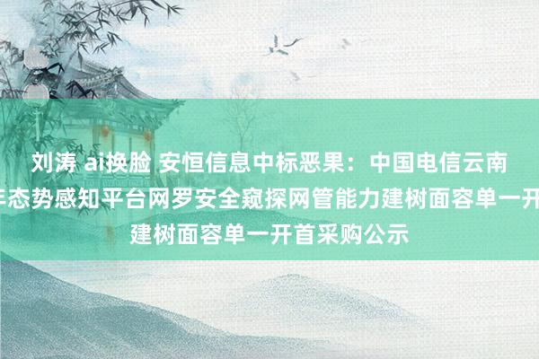 刘涛 ai换脸 安恒信息中标恶果：中国电信云南公司2024年态势感知平台网罗安全窥探网管能力建树面容单一开首采购公示