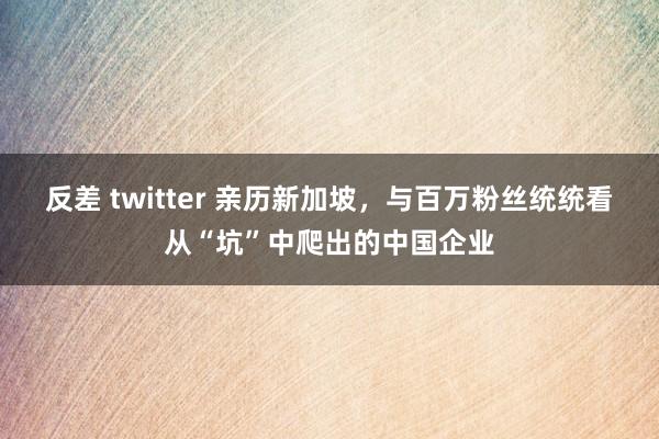 反差 twitter 亲历新加坡，与百万粉丝统统看从“坑”中爬出的中国企业