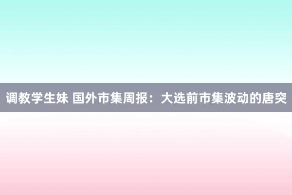 调教学生妹 国外市集周报：大选前市集波动的唐突