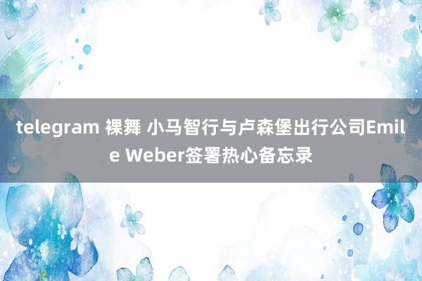 telegram 裸舞 小马智行与卢森堡出行公司Emile Weber签署热心备忘录