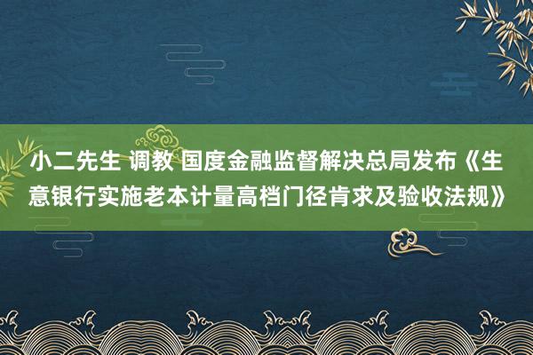 小二先生 调教 国度金融监督解决总局发布《生意银行实施老本计量高档门径肯求及验收法规》