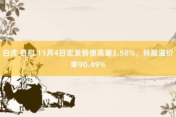 白虎 自慰 11月4日宏发转债高潮3.58%，转股溢价率90.49%