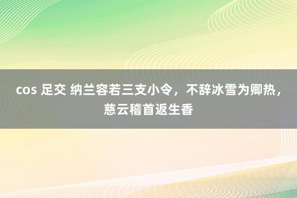 cos 足交 纳兰容若三支小令，不辞冰雪为卿热，慈云稽首返生香