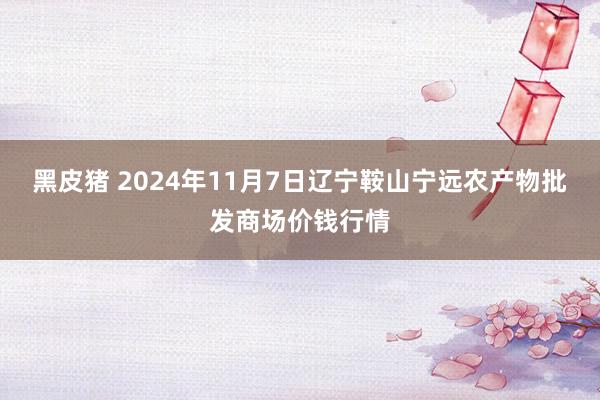 黑皮猪 2024年11月7日辽宁鞍山宁远农产物批发商场价钱行情