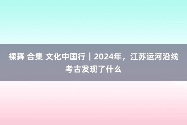 裸舞 合集 文化中国行｜2024年，江苏运河沿线考古发现了什么