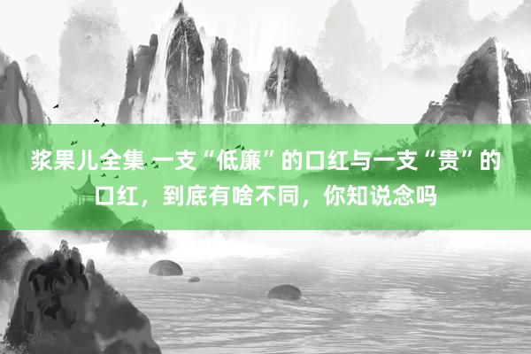 浆果儿全集 一支“低廉”的口红与一支“贵”的口红，到底有啥不同，你知说念吗