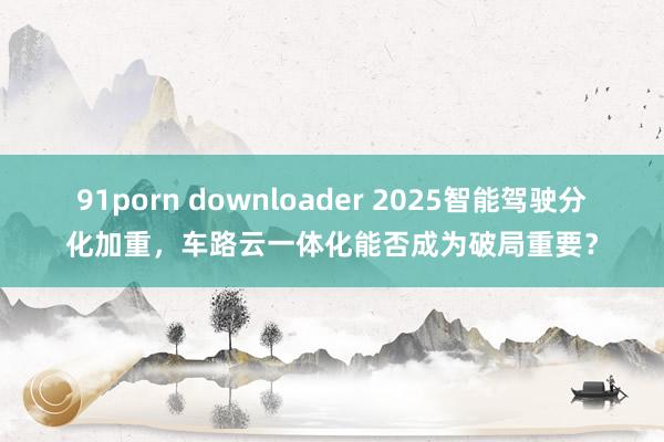 91porn downloader 2025智能驾驶分化加重，车路云一体化能否成为破局重要？