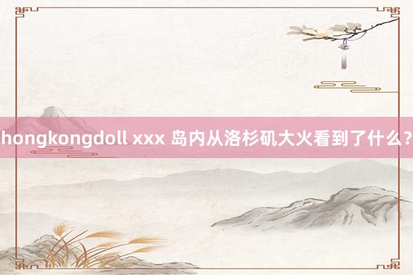 hongkongdoll xxx 岛内从洛杉矶大火看到了什么？