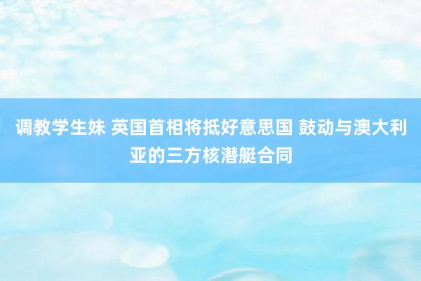 调教学生妹 英国首相将抵好意思国 鼓动与澳大利亚的三方核潜艇合同